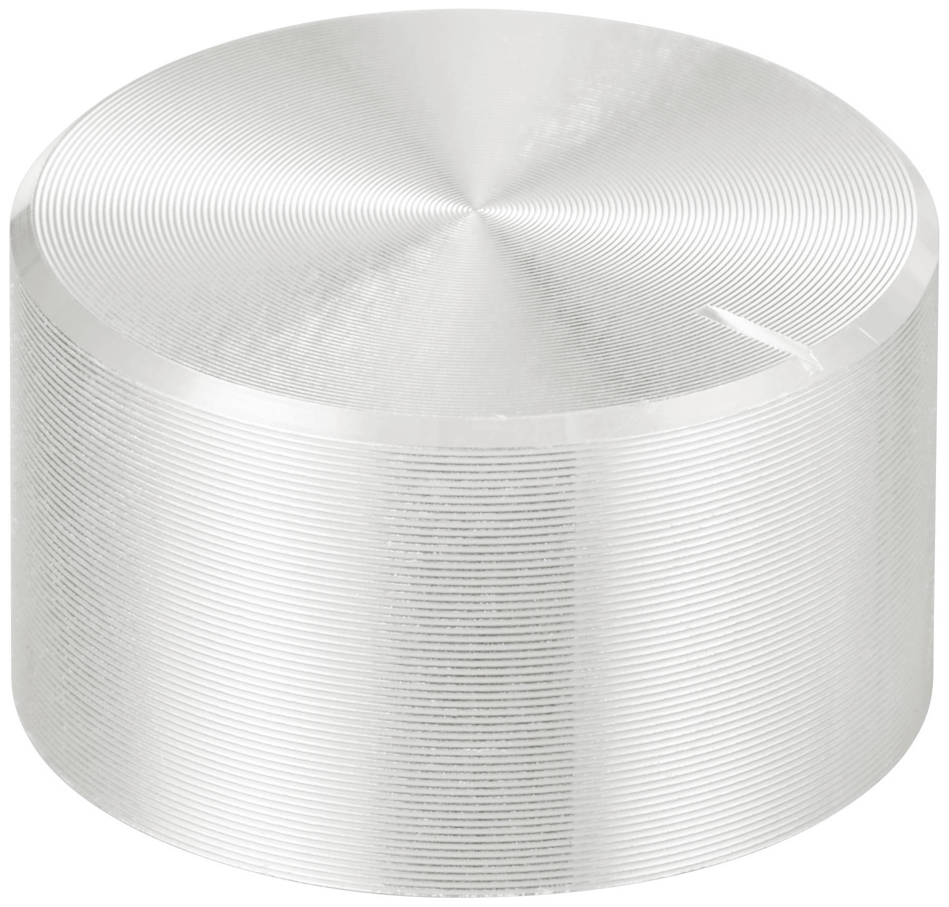 TRU COMPONENTS TC-11696456 Drehknopf mit Knopfmarkierung Silber (Ø x H) 23mm x 13mm Aluminium, Plastik