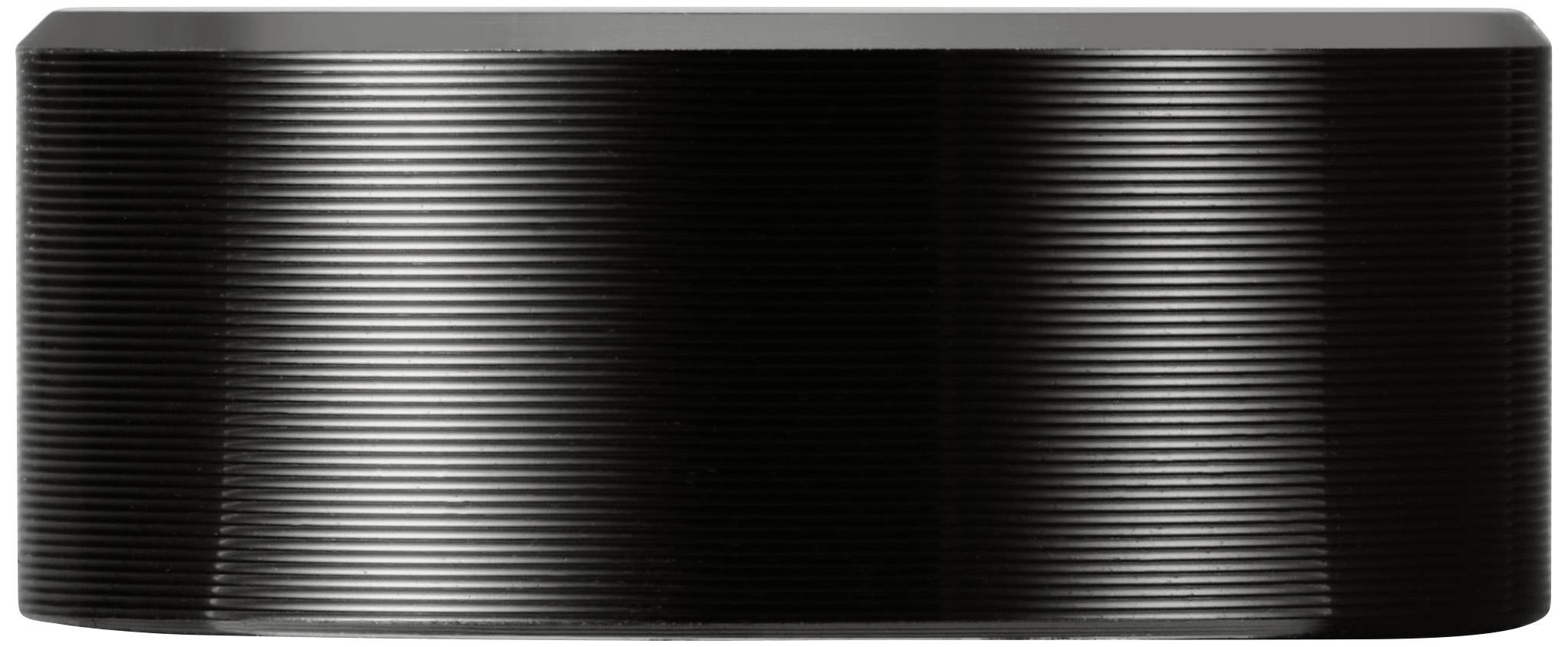 TRU COMPONENTS TC-11696472 Drehknopf mit Knopfmarkierung Schwarz (Ø x H) 25mm x 10mm Aluminium, Plastik