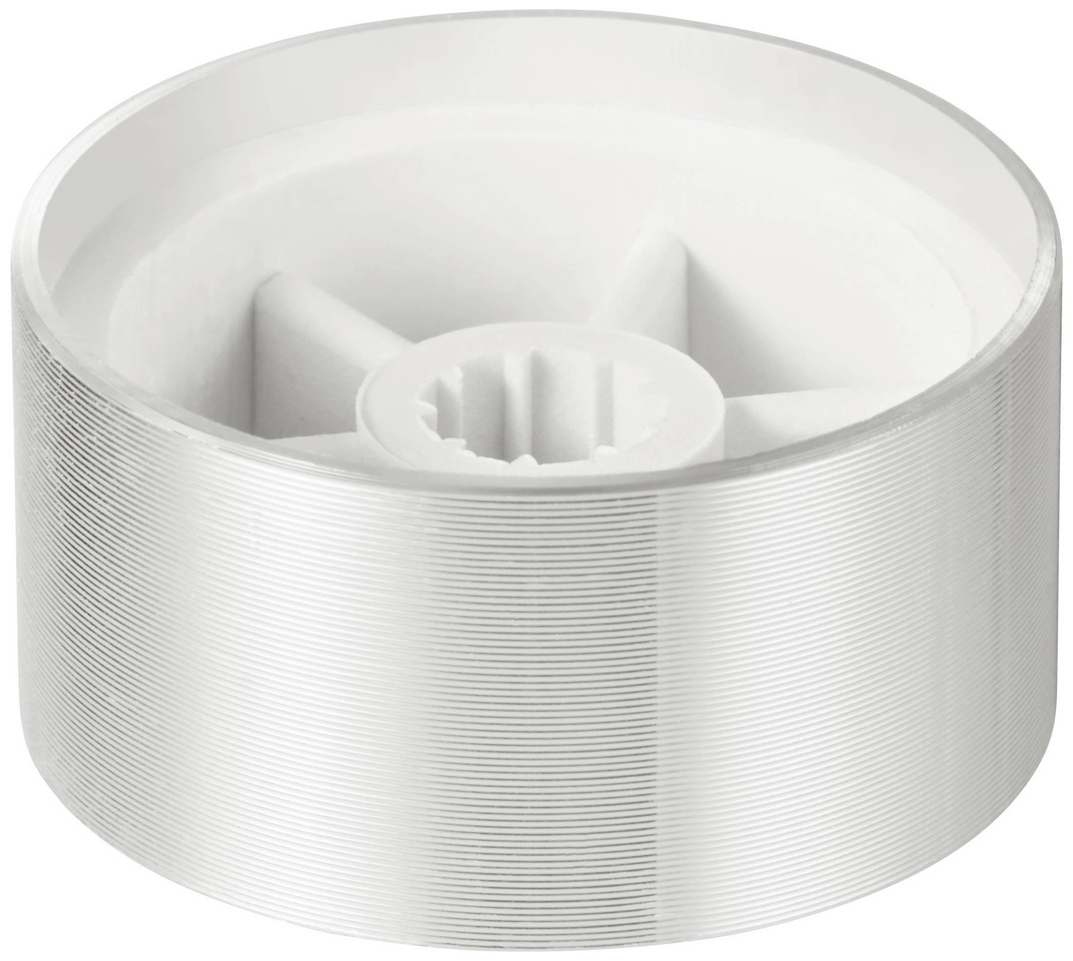 TRU COMPONENTS TC-11696476 Drehknopf mit Knopfmarkierung Silber (Ø x H) 25mm x 13mm Aluminium, Plastik