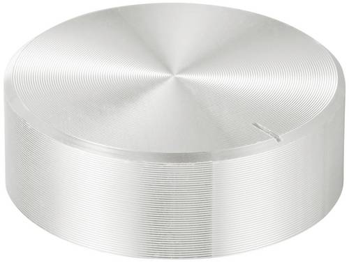 TRU COMPONENTS TC-11696484 Drehknopf mit Knopfmarkierung Silber (Ø x H) 29 mm x 10 mm Aluminium, Pl