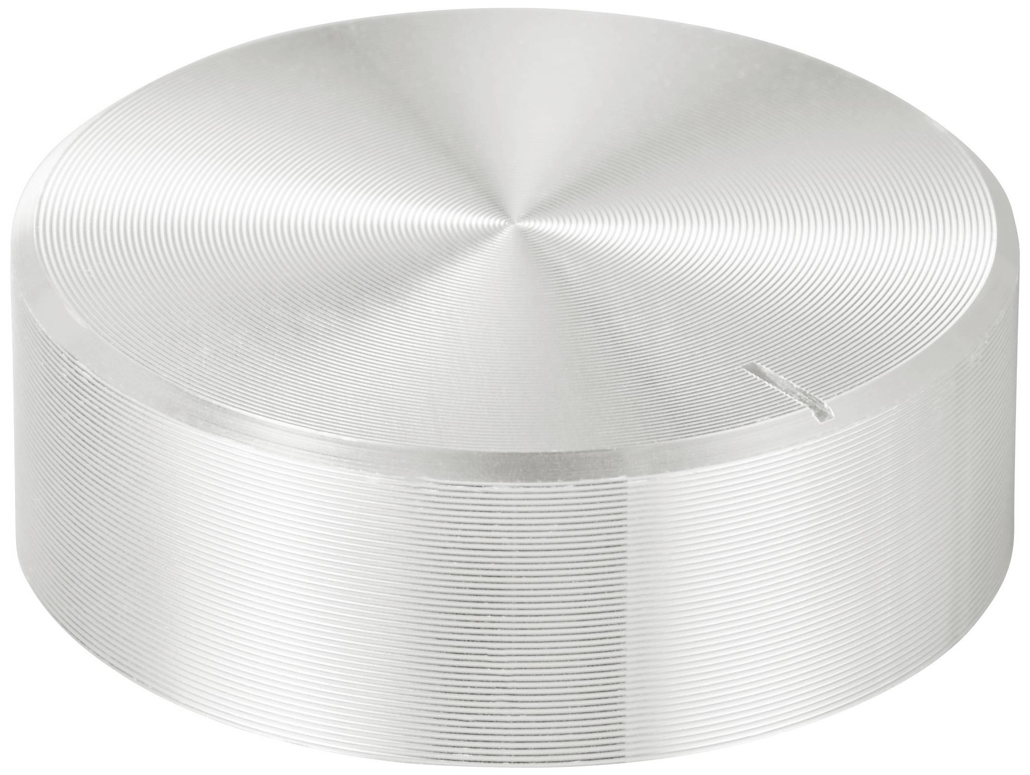 TRU COMPONENTS TC-11696484 Drehknopf mit Knopfmarkierung Silber (Ø x H) 29mm x 10mm Aluminium, Plastik
