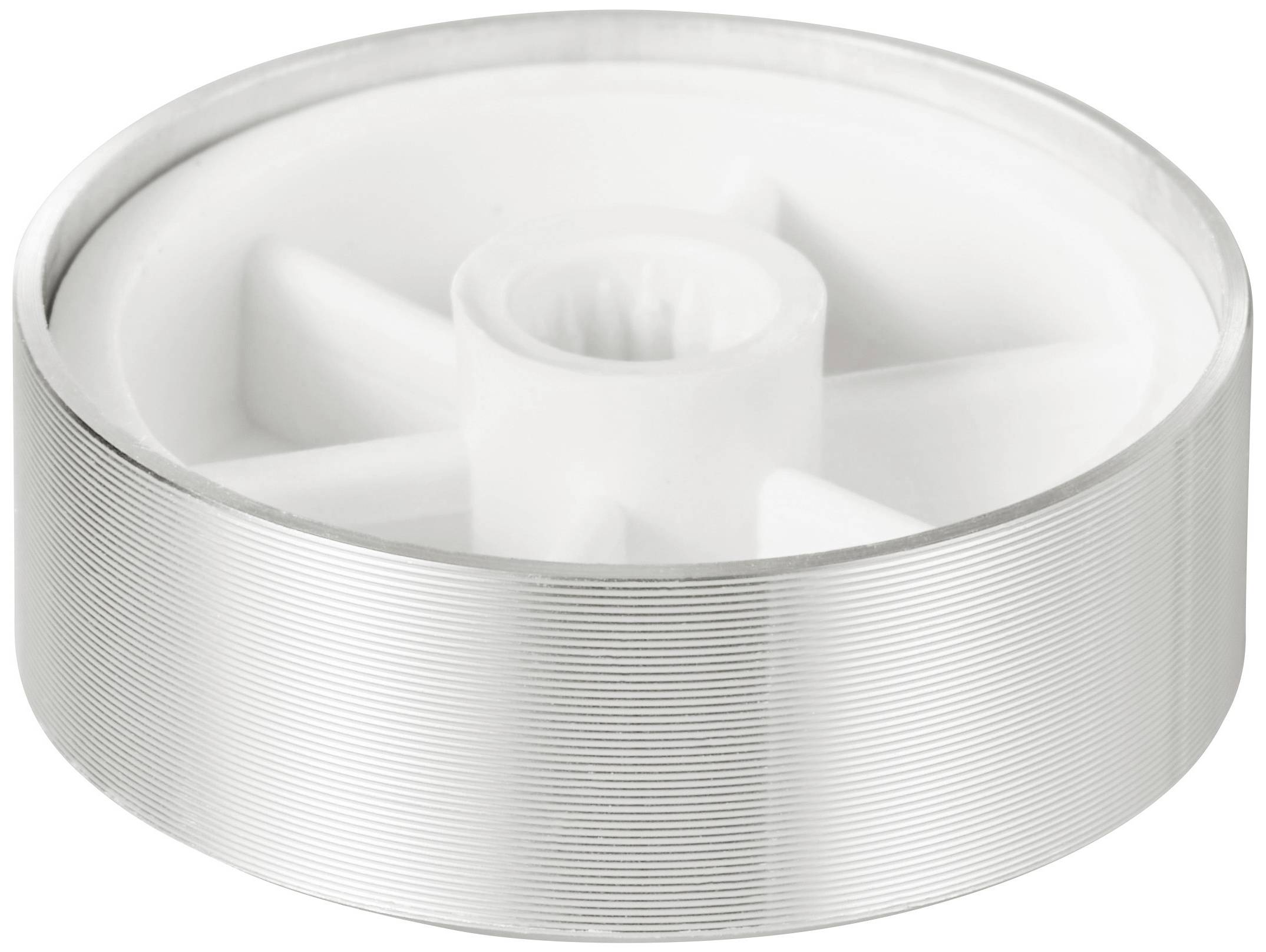 TRU COMPONENTS TC-11696484 Drehknopf mit Knopfmarkierung Silber (Ø x H) 29mm x 10mm Aluminium, Plastik