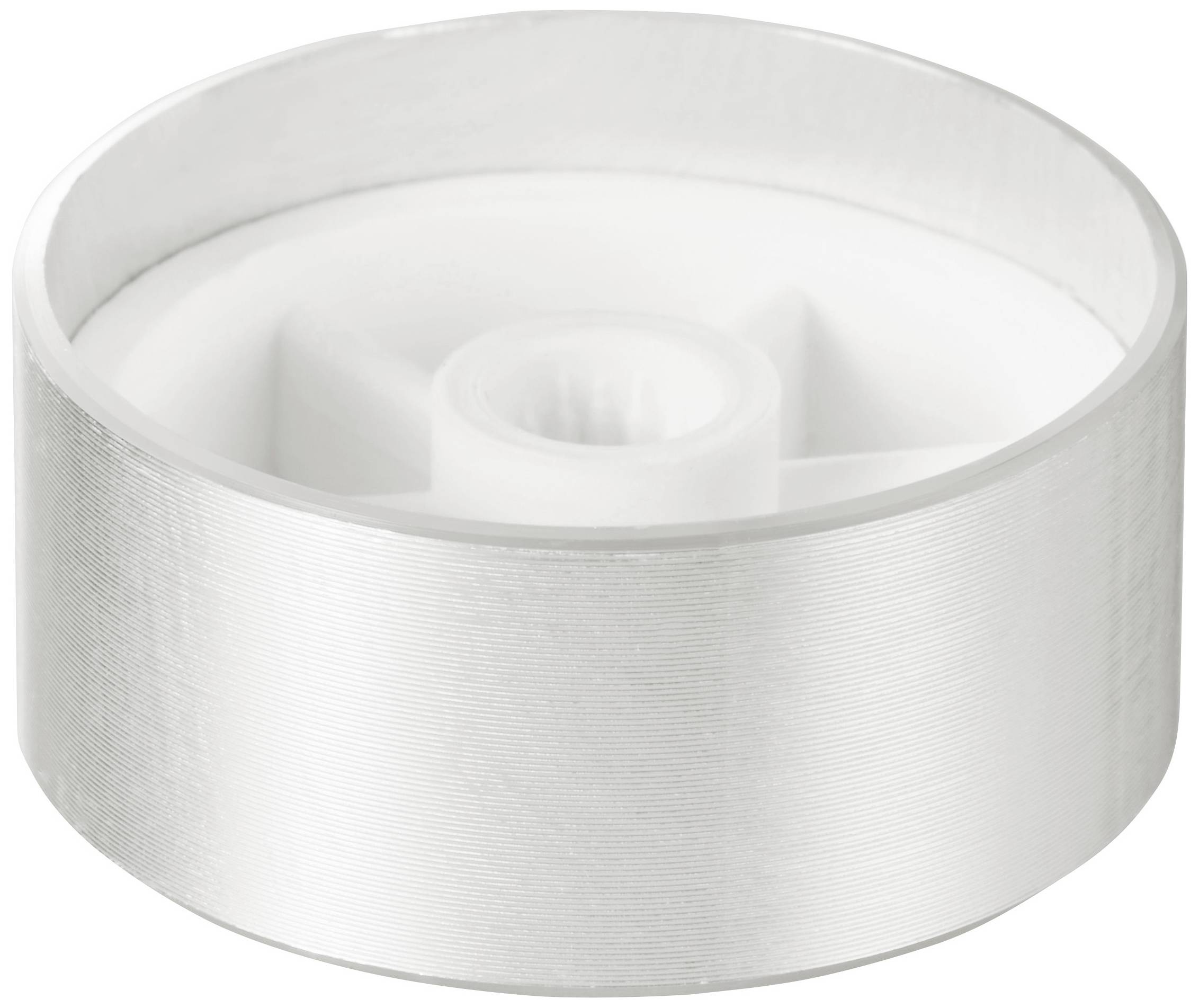 TRU COMPONENTS TC-11696496 Drehknopf mit Knopfmarkierung Silber (Ø x H) 30mm x 13mm Aluminium, Plastik