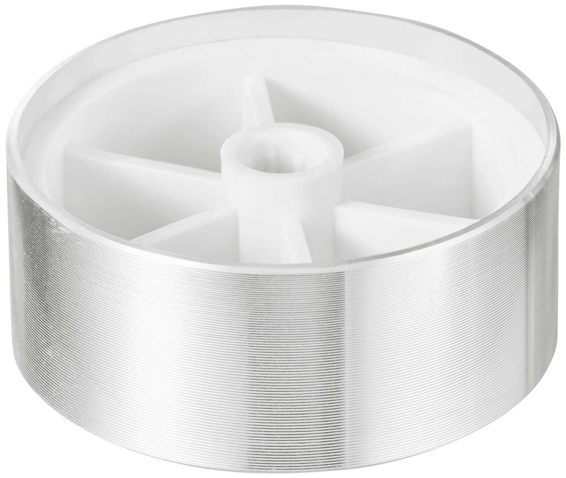TRU COMPONENTS TC-11696520 Drehknopf mit Knopfmarkierung Silber (Ø x H) 40mm x 17mm Aluminium, Plastik