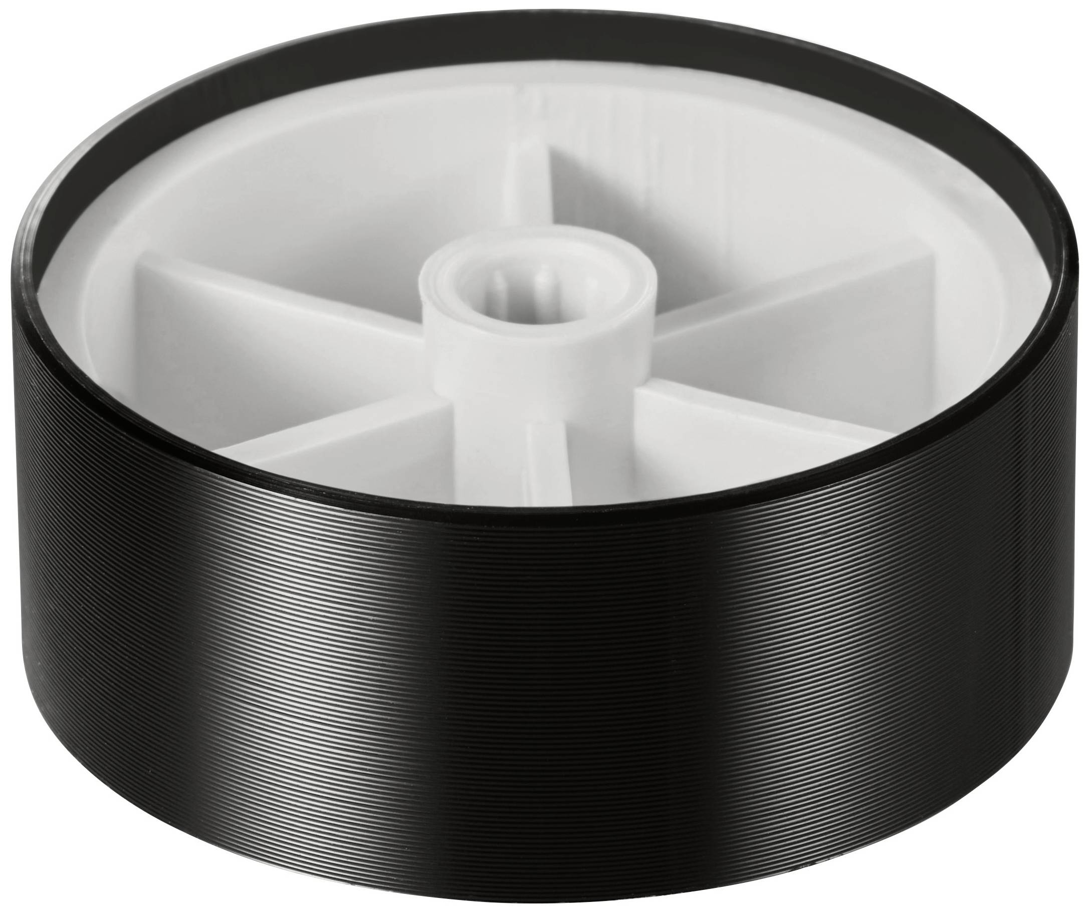 TRU COMPONENTS TC-11696524 Drehknopf mit Knopfmarkierung Schwarz (Ø x H) 40mm x 17mm Aluminium, Plastik