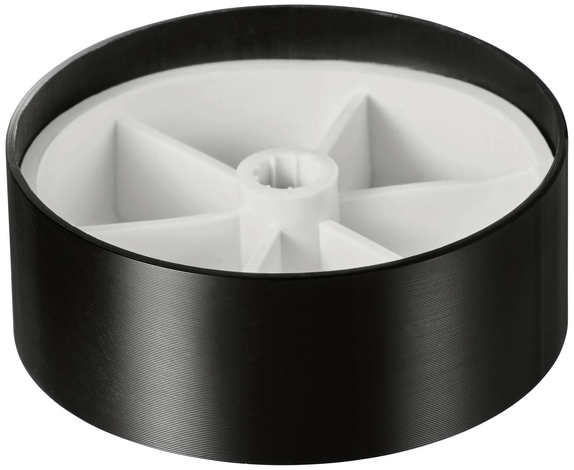 TRU COMPONENTS TC-11696532 Drehknopf mit Knopfmarkierung Schwarz (Ø x H) 48mm x 19mm Aluminium, Plastik