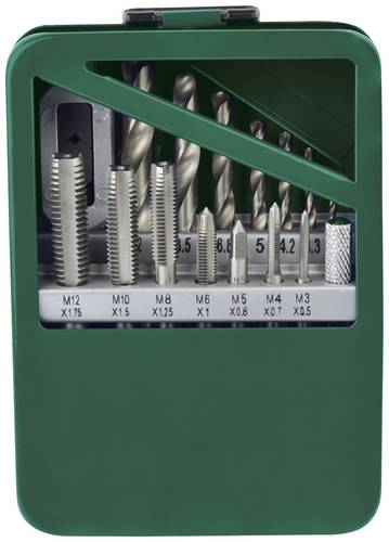 Brüder Mannesmann M53215 Gewindeeinsatz 15teilig M3, M4, M5, M6, M8, M10, M12