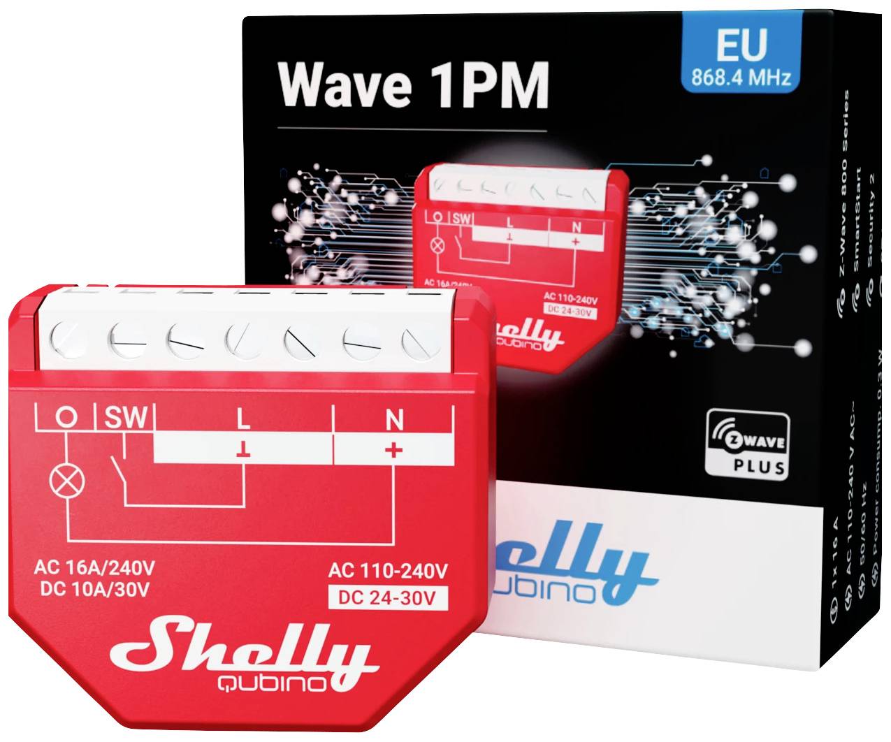 Shelly Qubino Wave 1PM Schaltaktor Z-Wave, Z-Wave+