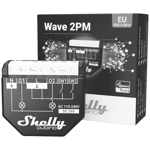 Shelly Qubino Wave 2PM Schaltaktor Z-Wave, Z-Wave+ Shelly Qubino Wave 2PM Schaltaktor Z-Wave, Z-Wave+