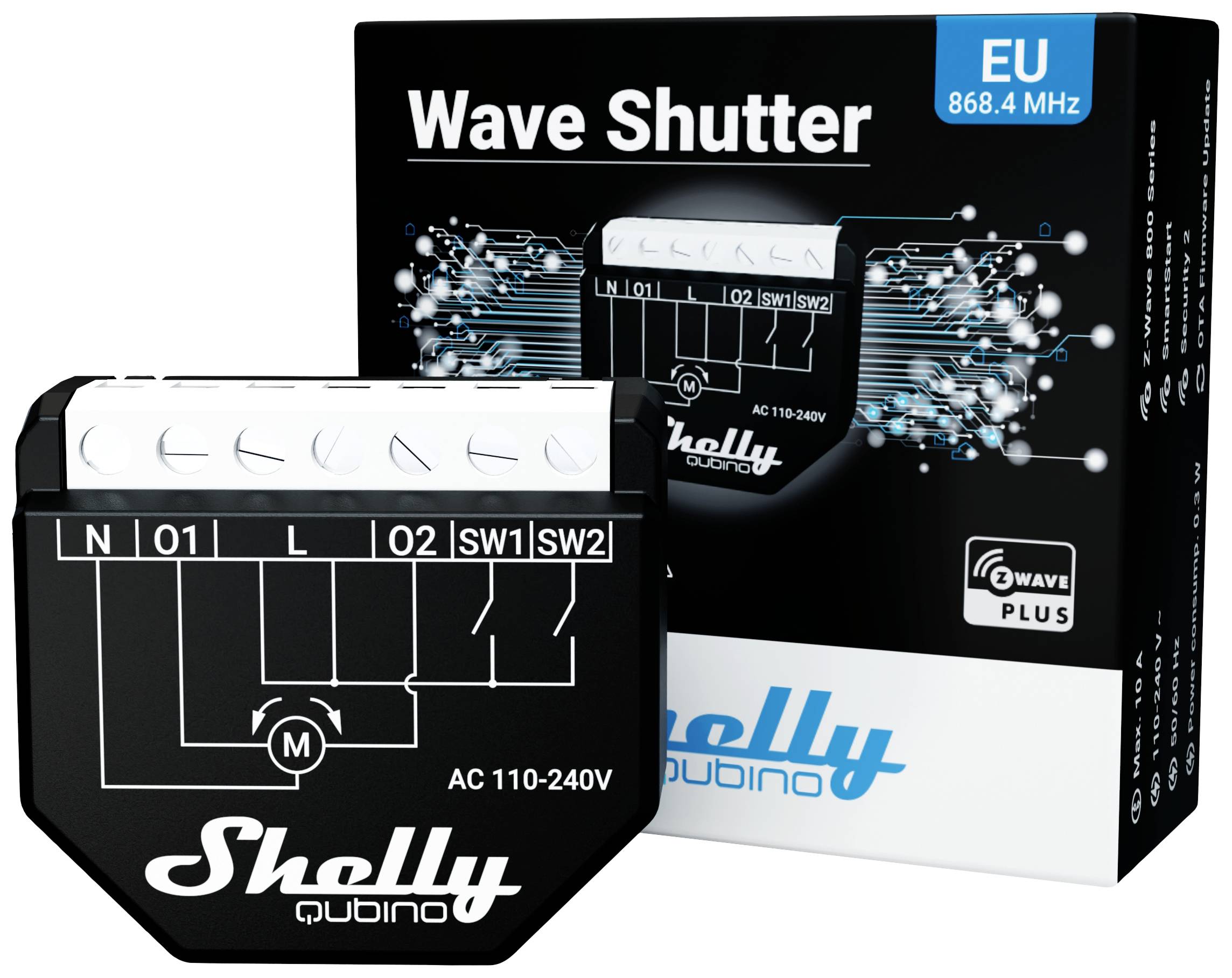 Shelly Qubino Wave Shutter Rollladenaktor Z-Wave, Z-Wave+