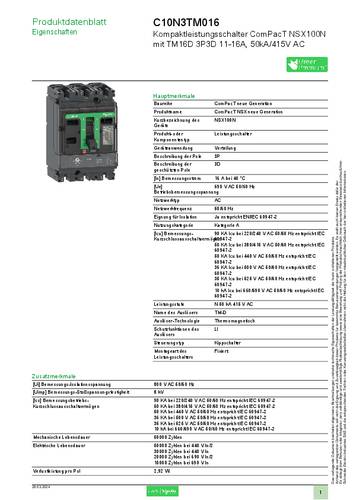 Schneider Electric C10N3TM016 Leistungsschalter 1St.