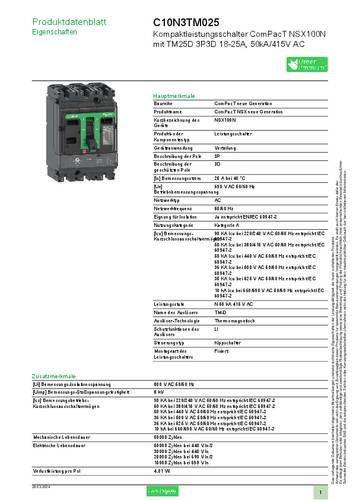 Schneider Electric C10N3TM025 Leistungsschalter 1St.