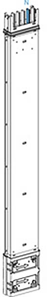Diagramm eines turmartigen Metallgeräts mit Rippen oben, mehreren Befestigungspunkten und zwei Halterungen an der Basis.
