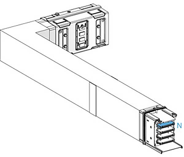 Diagramm eines rechteckigen Lüftungssystems mit ausziehbarem Abschnitt und Anschlussstück.