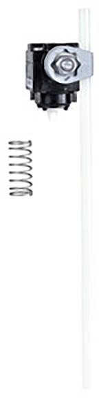 Ventil mit Feder neben einem vertikalen Rohr.