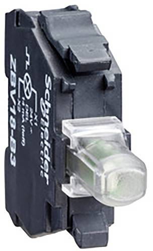 Schwarzer Elektronikschalter mit transparenter Lampe von Schneider Electric, Modell ZBV-M3, zur Schalttafelmontage.