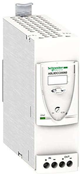Ein industrial Netzteil von Schneider Electric mit Modellnummer ABL8CC0506B, hellgraues Gehäuse, geeignete Ein- und Ausgänge für industrielle Anwendungen.