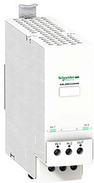 Ein Schaltschrank-Netzteil der Marke Schneider Electric, mit Lüftungsschlitzen, LED-Anzeigen und Anschlussklemmen für die Spannungsverteilung.