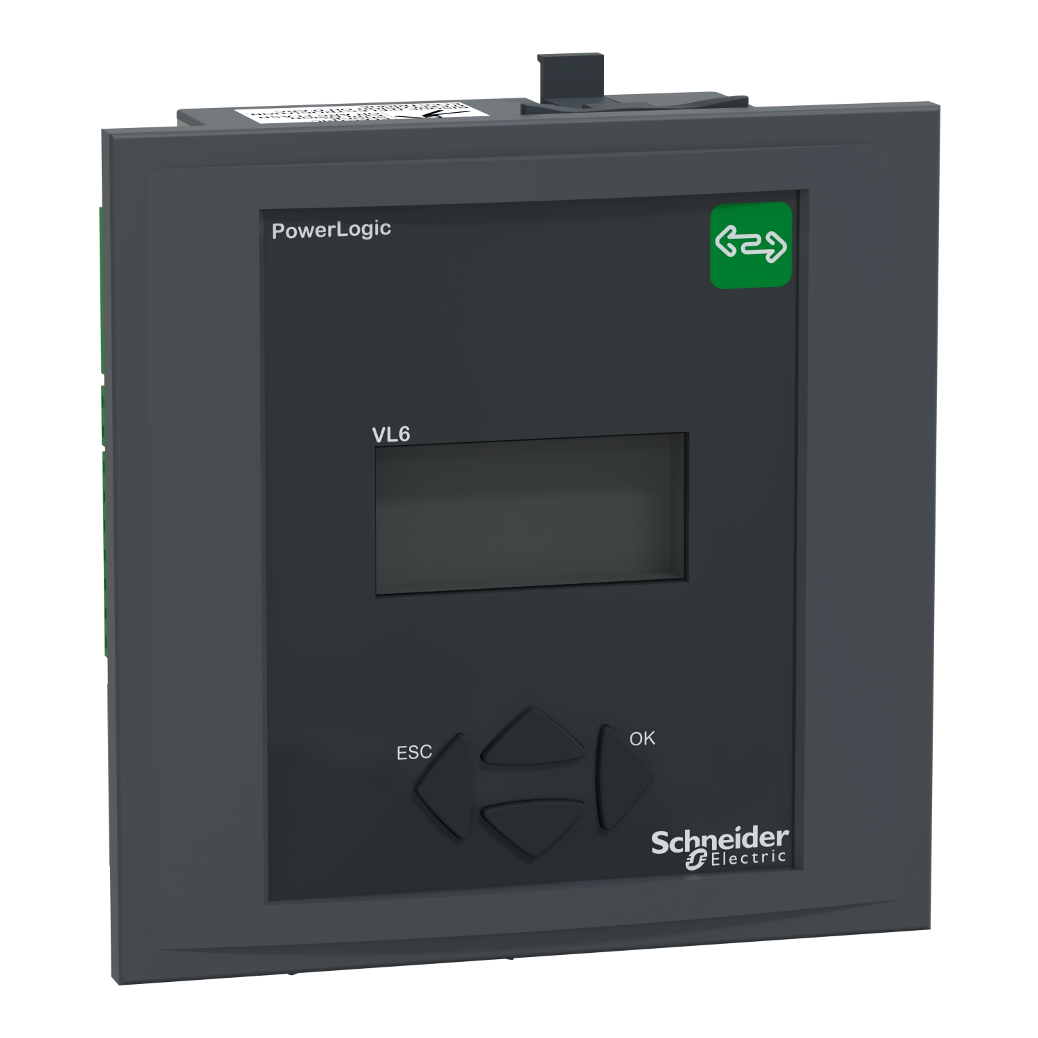 Digitales Steuergerät von Schneider Electric, Modell 'PowerLogic VL6', mit Display und Bedienelementen zur Leistungsüberwachung.
