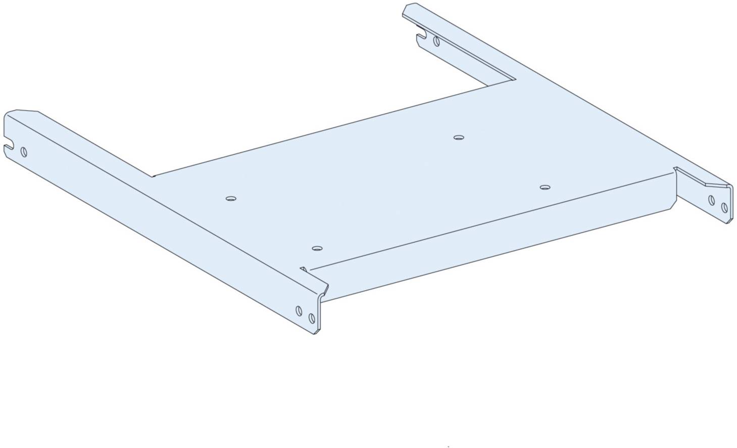 Metallregalträger mit L-förmiger Struktur und vorgebohrten Löchern zur Montage an Wänden oder Regalböden.
