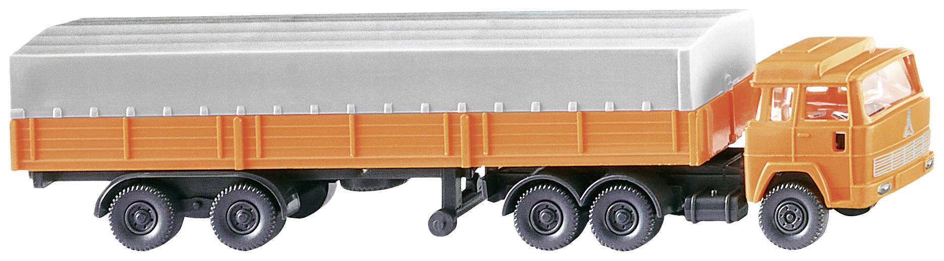 Wiking 0956 11 N LKW Modell Magirus Deutz Pritschensattelzug, orange