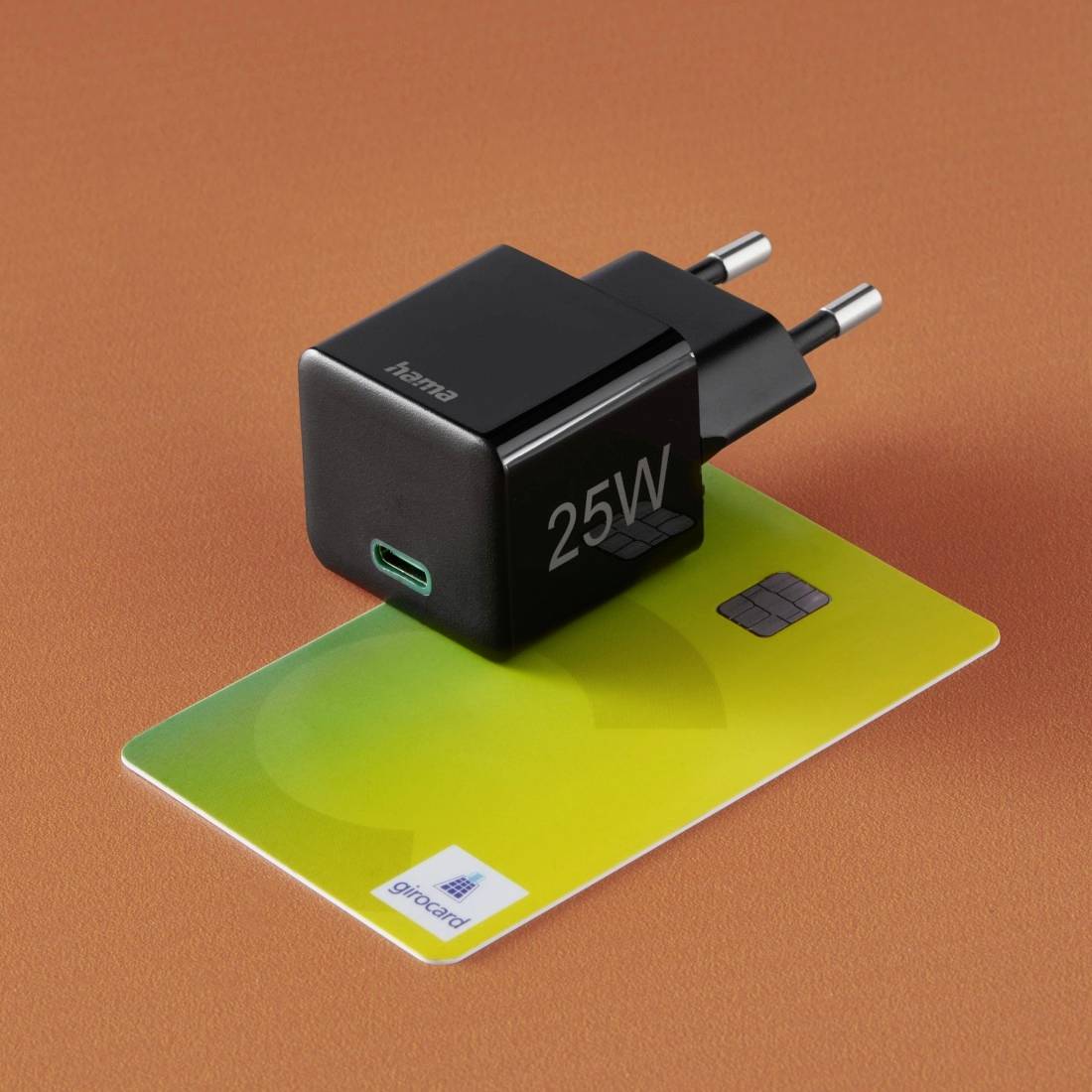 hama 00201651 Schnellladegerät, USB-C, Mini-Ladegerät, PD, 25 W, Schwarz