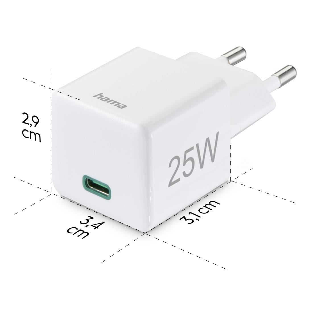Hama USB Ladegerät 25 W USB-C® Weiß Innenbereich, Steckdose