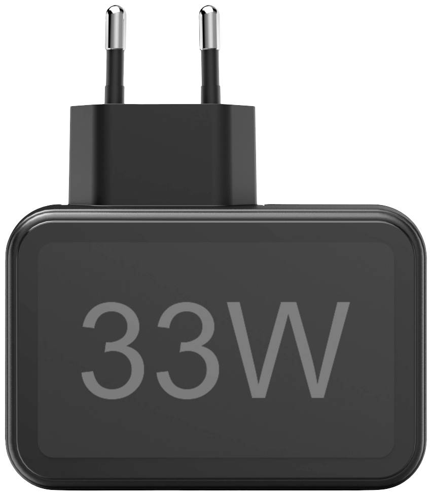 Hama USB Ladegerät 33W 4x USB-A USB PD 3.0, Quick Charge 3.0, QC 4+ Schwarz Innenbereich