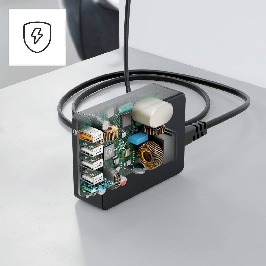 Hama USB Ladestation 51 W USB-A, USB-C® Schwarz Innenbereich