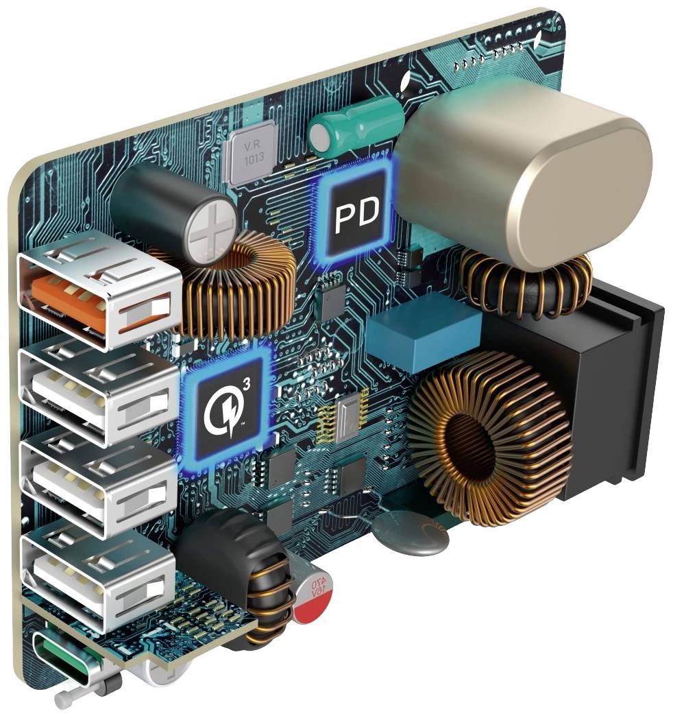 Hama USB Ladestation 51 W USB-A, USB-C® Schwarz Innenbereich