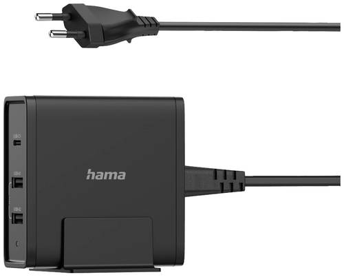 Hama USB-Ladestation 65W Innenbereich Ausgangsstrom (max.) 3000mA Anzahl Ausgänge: 3 x USB-A, USB-C®