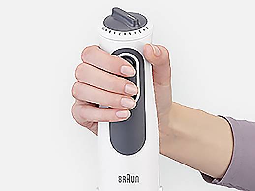 Braun 4193-MQ3105B HB WH Stabmixer 750W mit Messbecher, mit Mixbecher, Turbofunktion Weiß-Grau