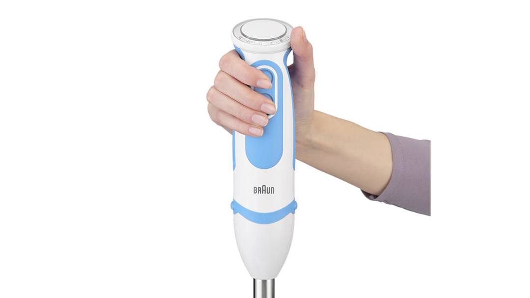 Braun 4191-MQ5260WHBL Stabmixer 1000W mit Messbecher, mit Mixbecher, Turbofunktion Weiß-Blau