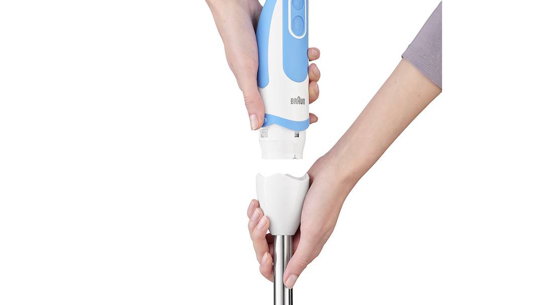 Braun 4191-MQ5260WHBL Stabmixer 1000W mit Messbecher, mit Mixbecher, Turbofunktion Weiß-Blau