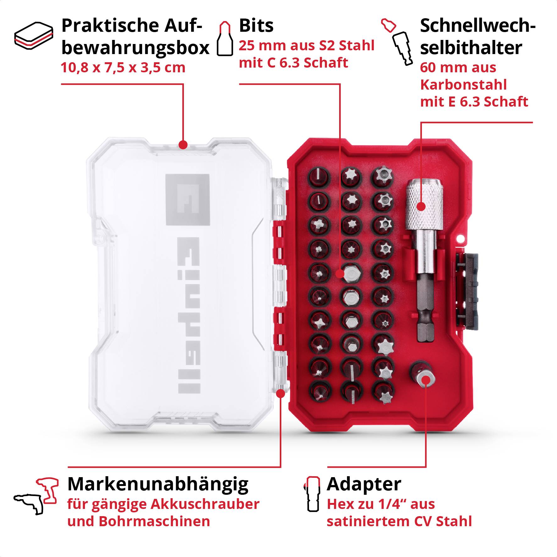 Einhell 118693 Bit-Set 32teilig