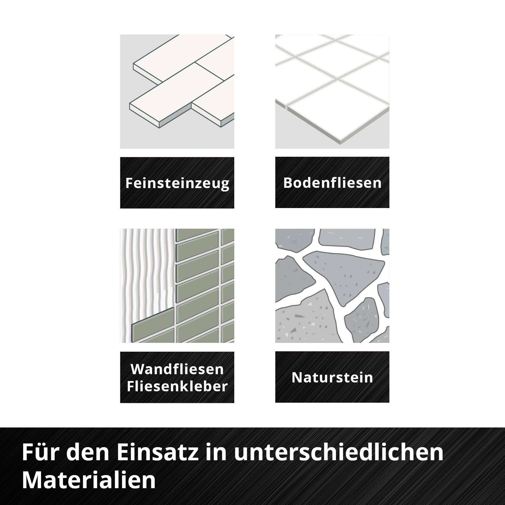 Fliesen und Natursteine für den Einsatz in verschiedenen Materialien, inkl. Feinsteinzeug, Bodenfliesen, Wandfliesen, Naturstein.