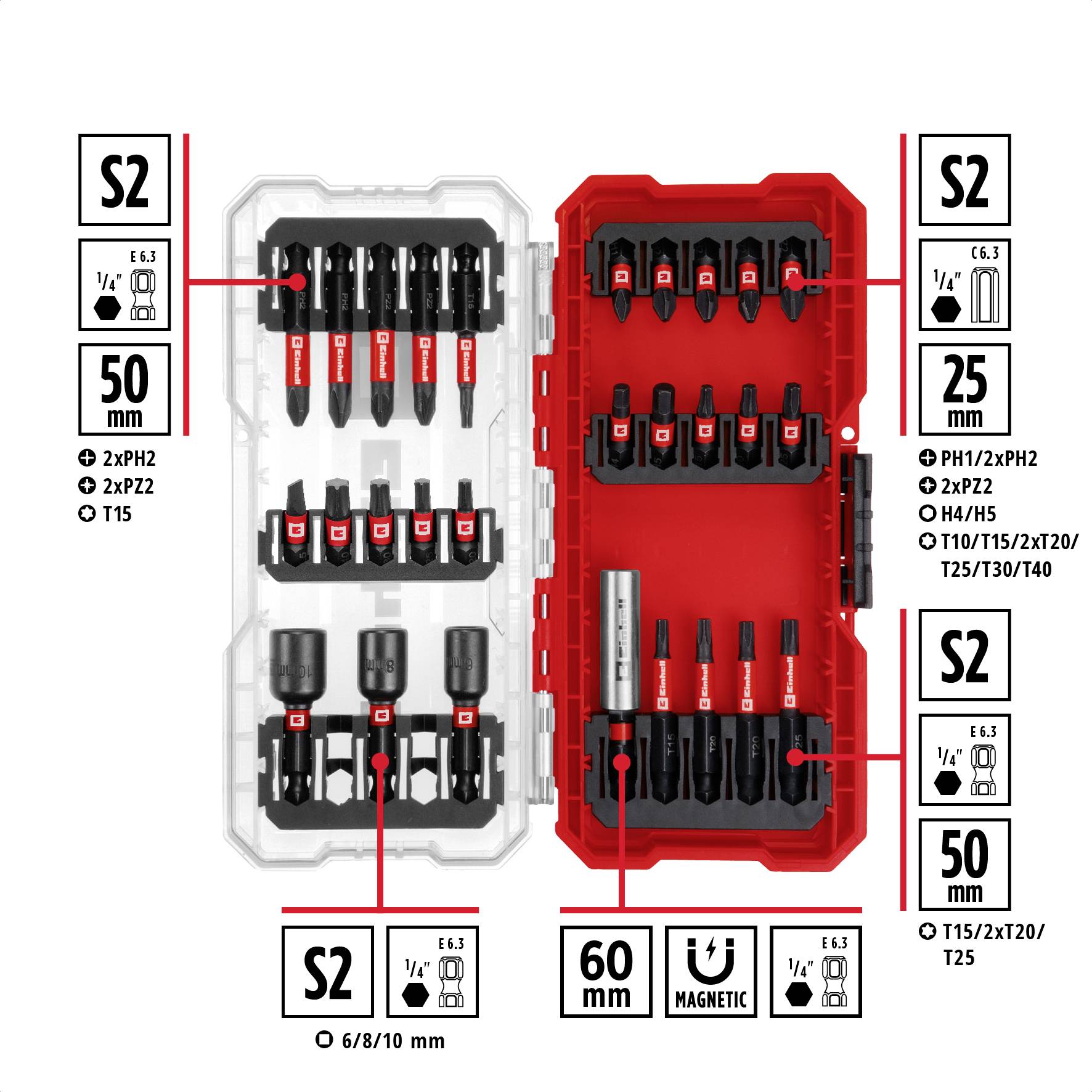 Einhell 108703 Bit-Set 28teilig