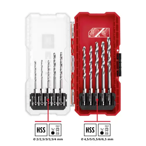 Einhell 108723 Metall-Spiralbohrer-Set 10teilig 2 mm, 2.5 mm, 3 mm, 3.5 mm, 4 mm, 4.5 mm, 5 mm, 5.5 mm, 6 mm, 6.5mm 1 Set Einhell 108723 Metall-Spiralbohrer-Set 10teilig 2 mm, 2.5 mm, 3 mm, 3.5 mm, 4 mm, 4.5 mm, 5 mm, 5.5 mm, 6 mm, 6.5mm 1 Set
