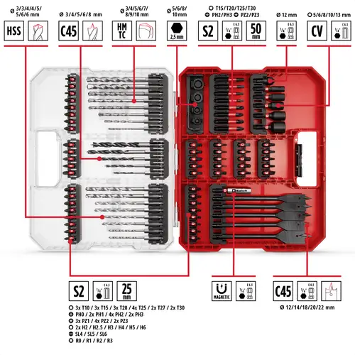 Einhell 108798 95teilig Bohrer- und Bit-Sortiment Einhell 108798 95teilig Bohrer- und Bit-Sortiment