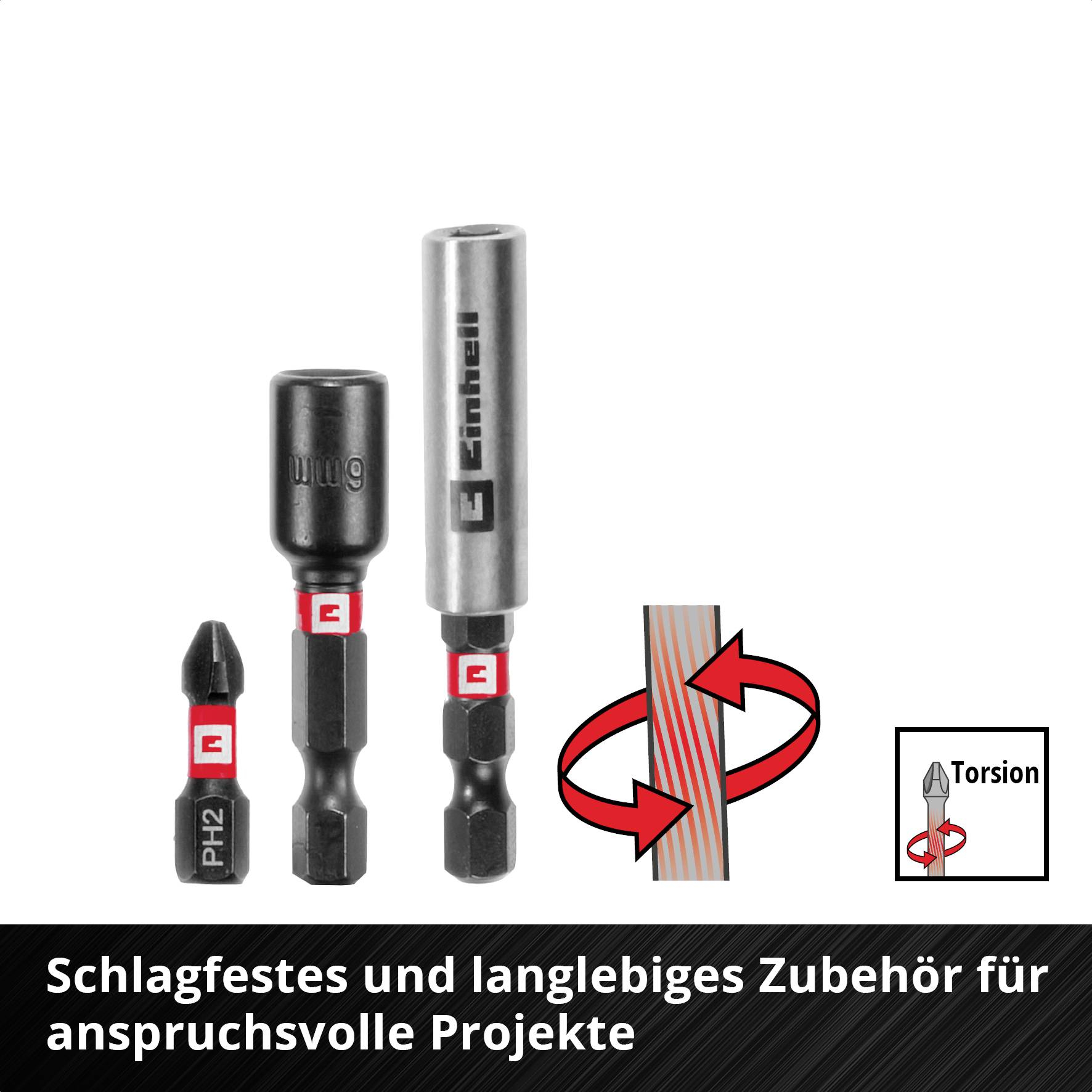 Schlagfestes und langlebiges Werkzeugzubehör: Torx-Bit, Schraubendreheraufsatz und Torsionsfunktion, für anspruchsvolle Projekte.