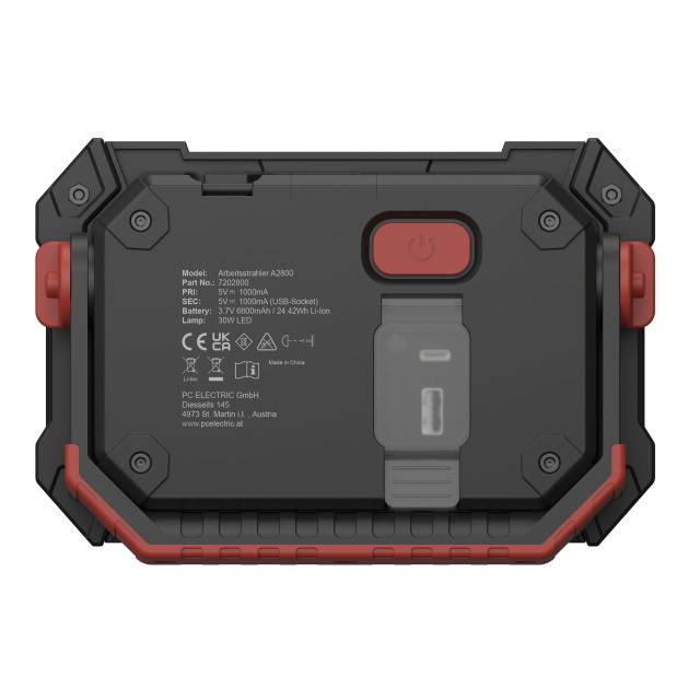 PC Electric 7202800 PCE A2800/6.600mAh USB-C LED Arbeitsleuchte 2800 lm