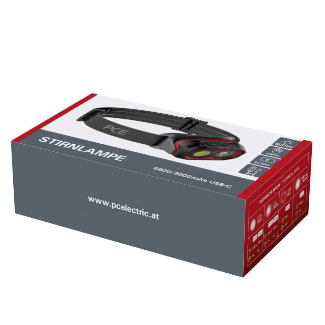 PC Electric PCE S800/2.000mAh USB-C LED Stirnlampe akkubetrieben 800lm 720800