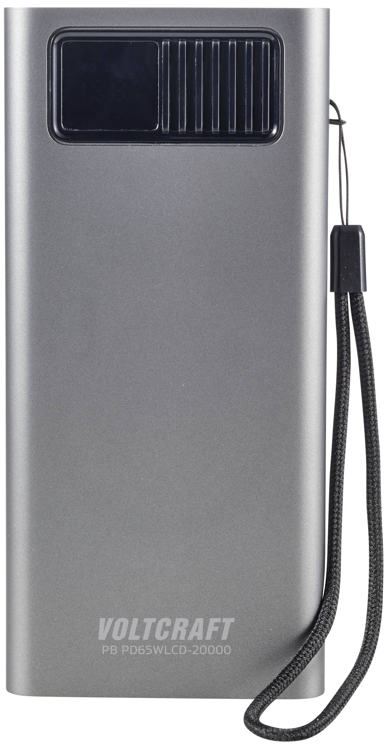 VOLTCRAFT PB PD65WLCD-20000 Powerbank 20000 mAh Fast Charge, USB PD 2.0 LiPo Grau (metallic)