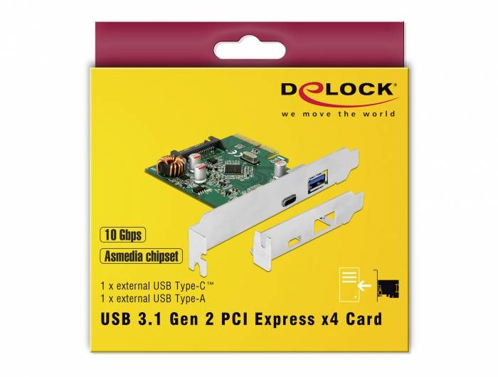 DeLock - USB-Adapter - PCIe 3.0 x4 Low-Profile