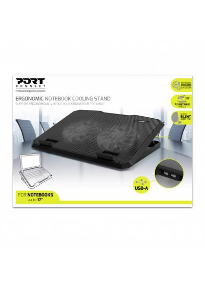 PORT Designs 901099 Notebook-Ständer mit Kühlfunktion