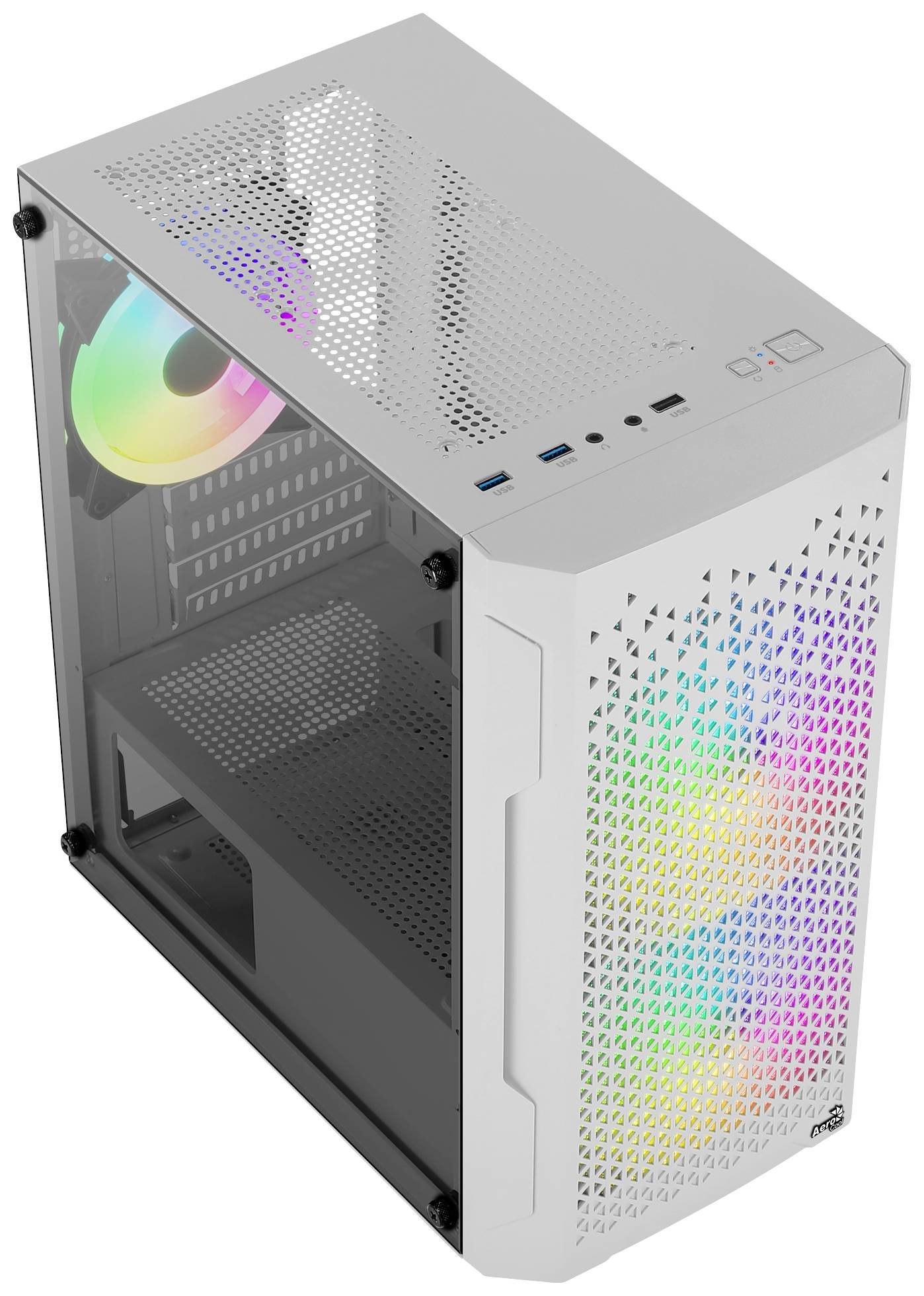 AeroCool Trinity Mini Mini-Tower PC-Gehäuse Weiß
