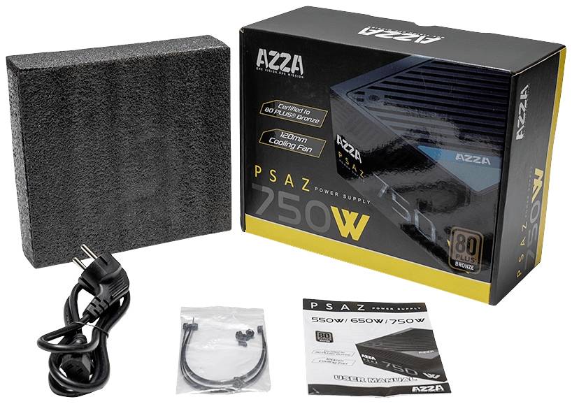 AZZA Netzteil 750W ATX 80 Plus Bronze 120mm Schwarz Multimedia-Technik Netzteile PC