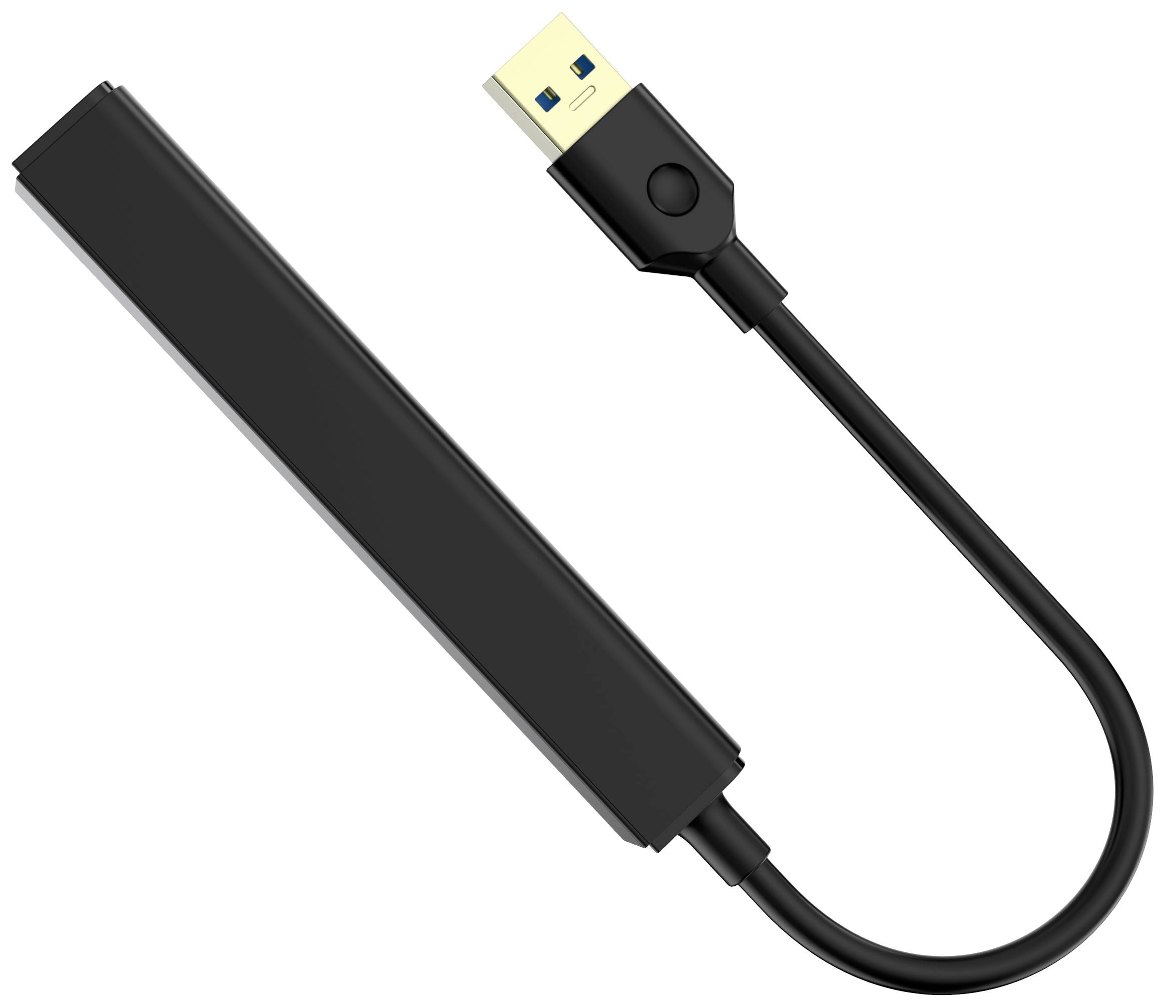 Ein schwarzer USB-Stick mit abgerundetem Gehäuse und eingestecktem USB-Anschluss.