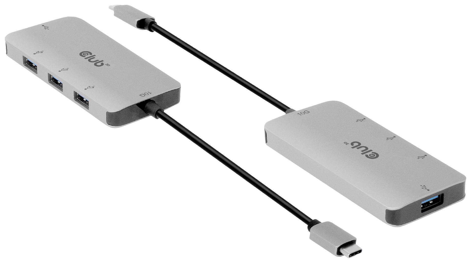 USB-C-Hub mit mehreren Anschlüssen, darunter drei USB-3.0-Ports und ein HDMI-Anschluss. Geeignet für Verbindung mehrerer Geräte.