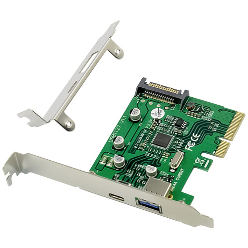 Conceptronic EMRICK USB 3.2 Gen 2 PCI-Express-Karte, 1-Port-USB-C und 1-Port-USB-A PCI-Express Karte PCIe